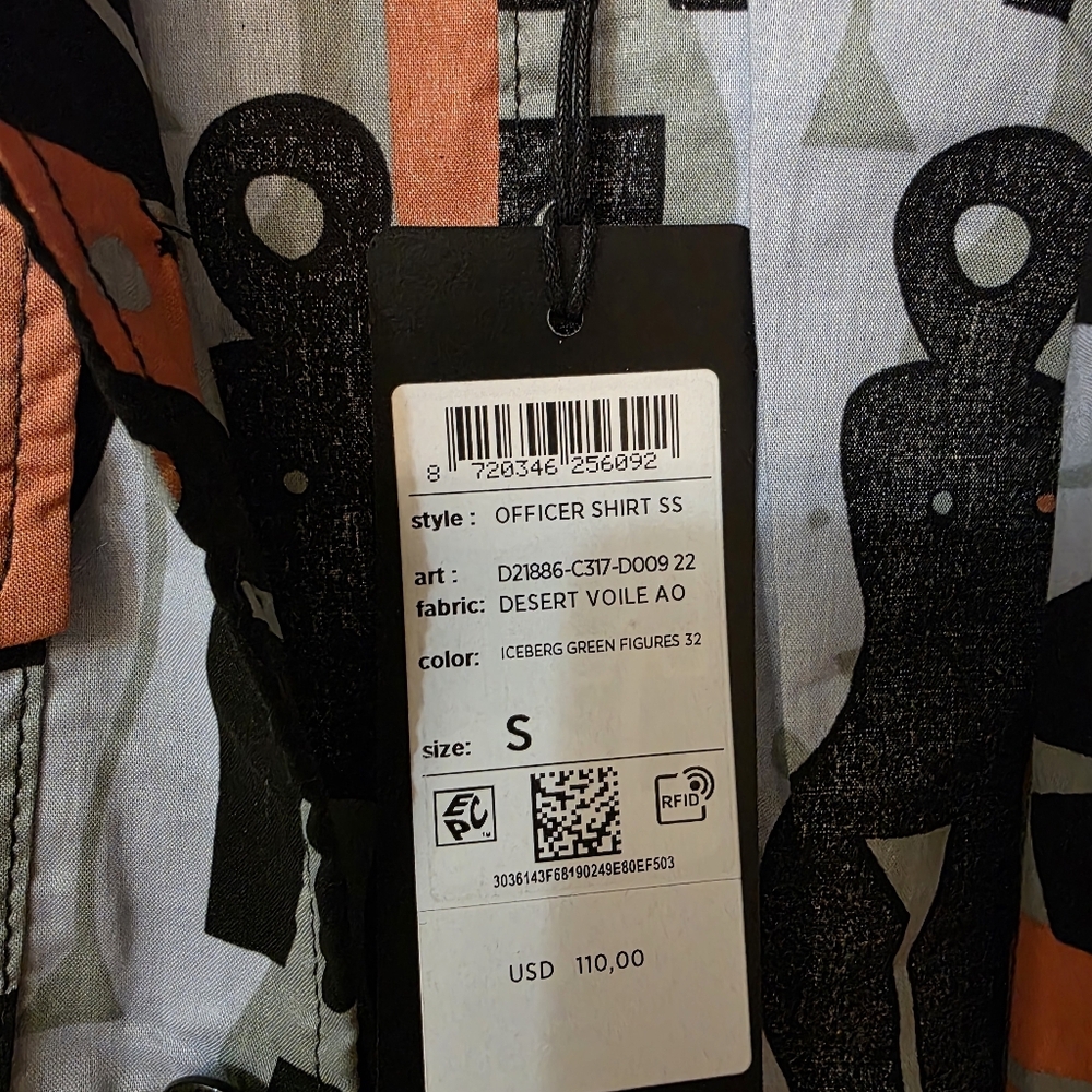 Stylish Black and Orange Patterned Button Up Shir… - image 4